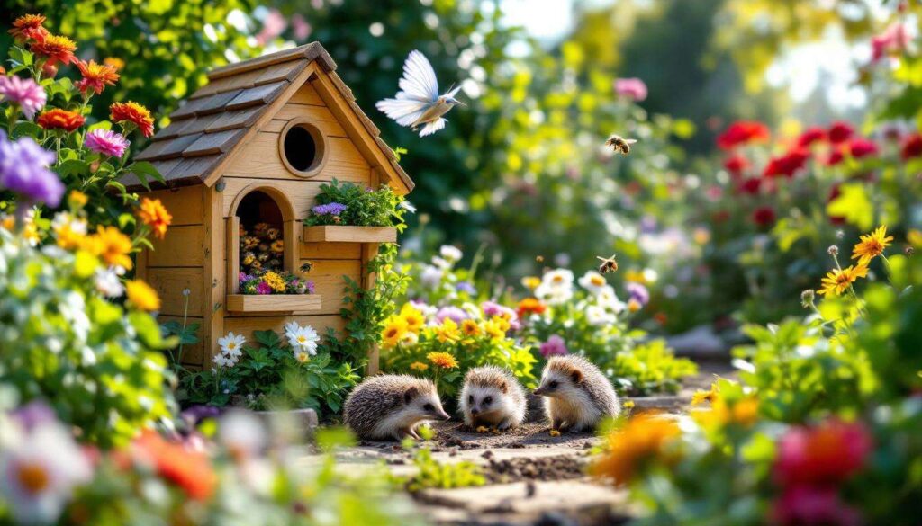 Hôtel à insectes et nichoir au jardin : attirer abeilles et hérissons pour protéger le potager