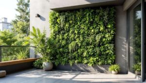 Mur végétalisé : créer un jardin vertical avec plantes vivaces et herbes aromatiques sur terrasse